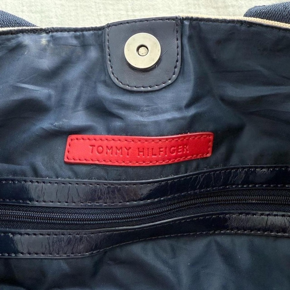 Y2K Tommy Hilfiger Red, White & Blue Striped Tote Bag - Picture 8 of 8